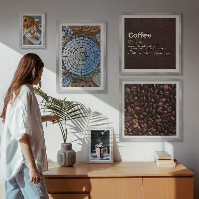 Set di 5 quadri Dolci al caffè in stile rustico