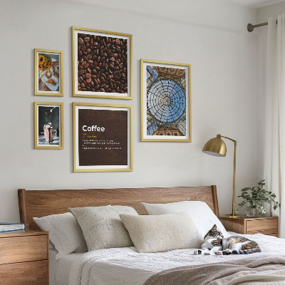 Set di 5 quadri Dolci al caffè in stile rustico