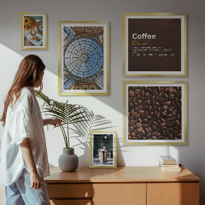 Set di 5 quadri Dolci al caffè in stile rustico