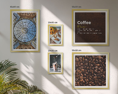 Set di 5 quadri Dolci al caffè in stile rustico