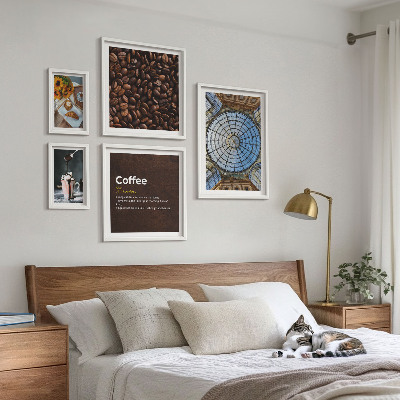 Set di 5 quadri Dolci al caffè in stile rustico