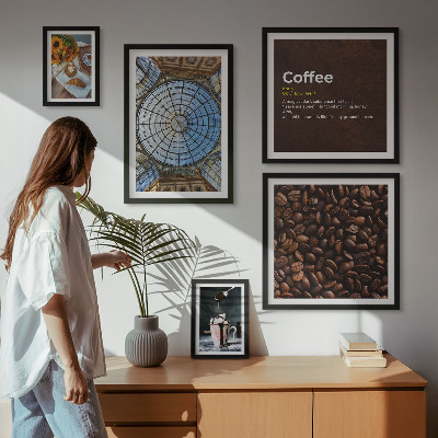 Set di 5 quadri Dolci al caffè in stile rustico