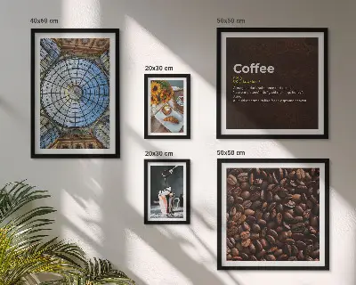 Set di 5 quadri decorazione da parete con dolci al caffè in stile rustico