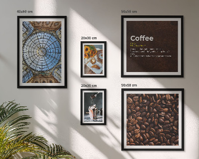 Set di 5 quadri Dolci al caffè in stile rustico