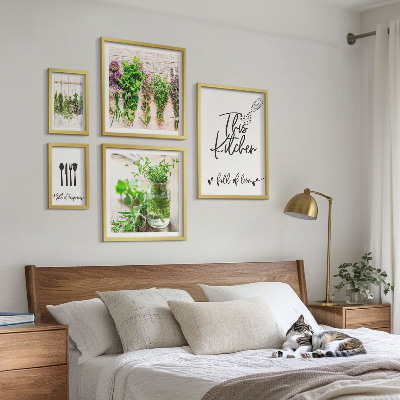 Set di 5 quadri Erbe aromatiche e cucina