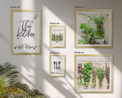 Set di 5 quadri Erbe aromatiche e cucina