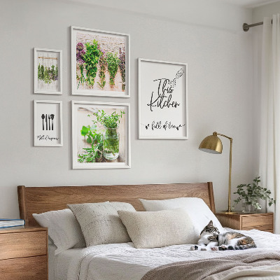 Set di 5 quadri Erbe aromatiche e cucina