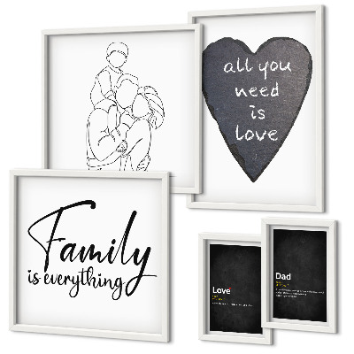 Set di quadri incorniciati Valori familiari, amore, vicinanza