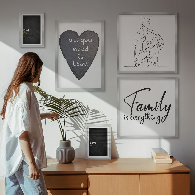 Set di quadri incorniciati Valori familiari, amore, vicinanza