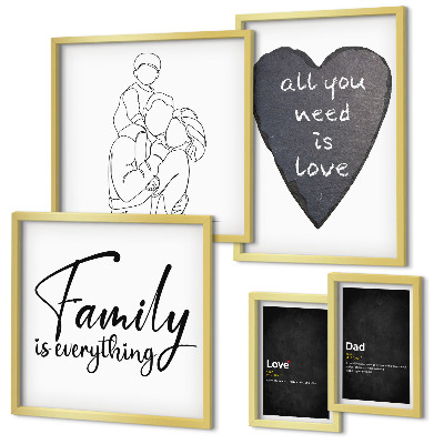 Set di quadri incorniciati Valori familiari, amore, vicinanza