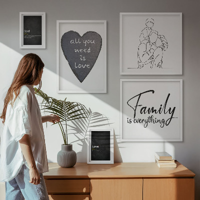 Set di quadri incorniciati Valori familiari, amore, vicinanza