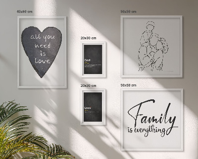 Set di quadri incorniciati Valori familiari, amore, vicinanza
