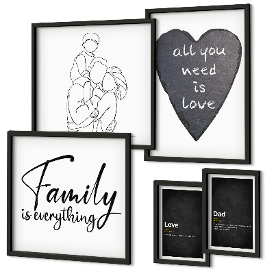 Set di quadri incorniciati Valori familiari, amore, vicinanza