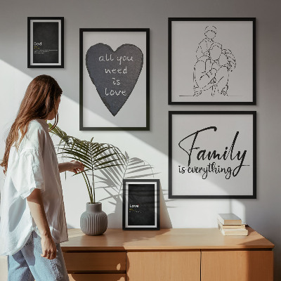 Set di quadri incorniciati Valori familiari, amore, vicinanza