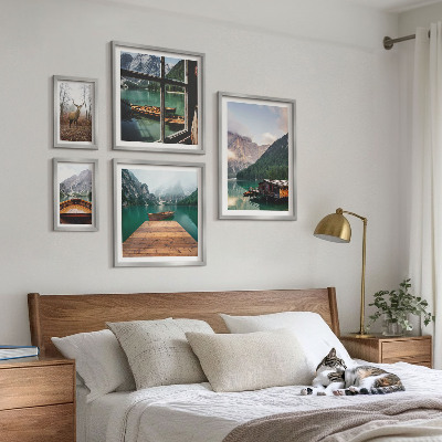 Set di 5 quadri Paesaggi montani con laghi