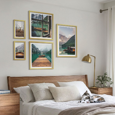 Set di 5 quadri Paesaggi montani con laghi