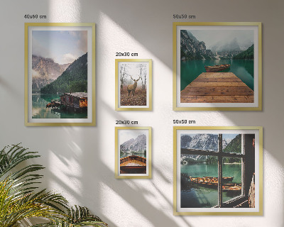 Set di 5 quadri Paesaggi montani con laghi