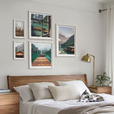 Set di 5 quadri Paesaggi montani con laghi