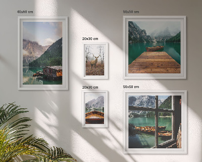 Set di 5 quadri Paesaggi montani con laghi