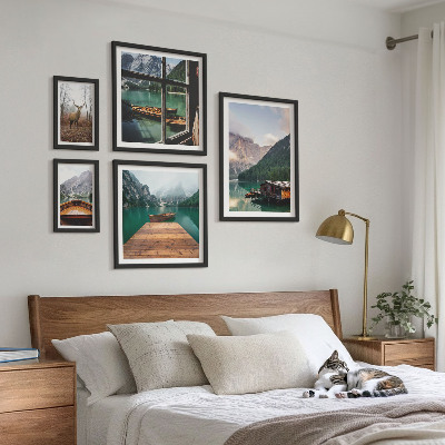 Set di 5 quadri Paesaggi montani con laghi