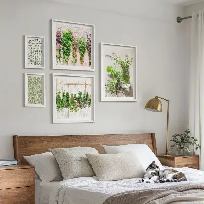Set di quadri incorniciati con decorazioni a base di erbe aromatiche