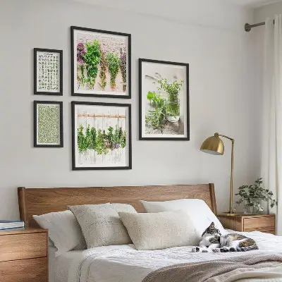 Set di quadri incorniciati con decorazioni a base di erbe aromatiche