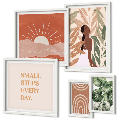 Polittico con cornice Motivo vegetale in stile boho