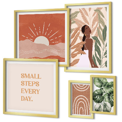 Polittico con cornice Motivo vegetale in stile boho