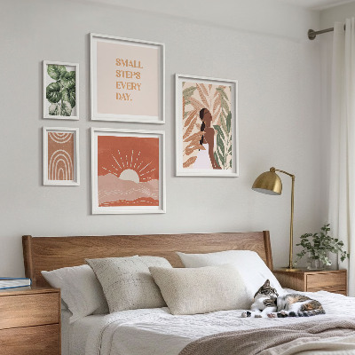 Polittico con cornice Motivo vegetale in stile boho