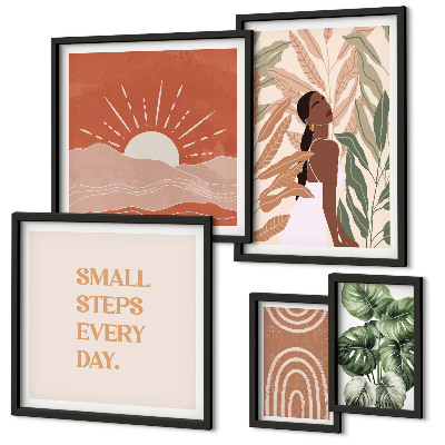 Polittico con cornice Motivo vegetale in stile boho