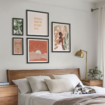 Polittico con cornice Motivo vegetale in stile boho