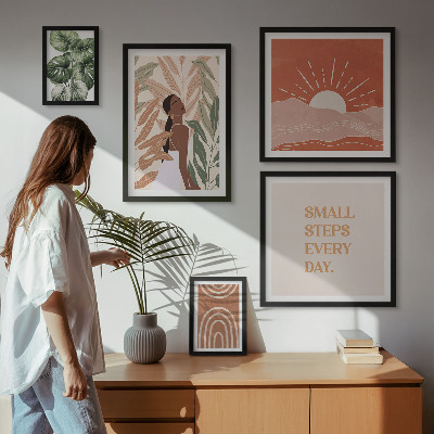 Polittico con cornice Motivo vegetale in stile boho