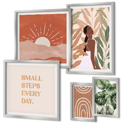 Polittico con cornice Motivo vegetale in stile boho