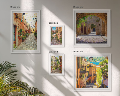 Set di quadri incorniciati Incantevoli strade verdi della città