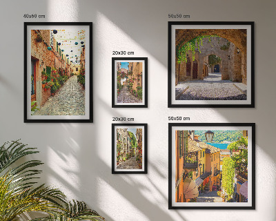 Set di quadri incorniciati Incantevoli strade verdi della città