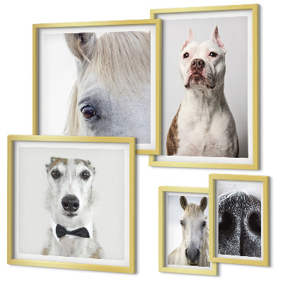 Polittico con cornice Ritratti di animali moderni