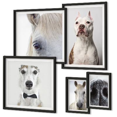 Polittico con cornice Ritratti di animali moderni