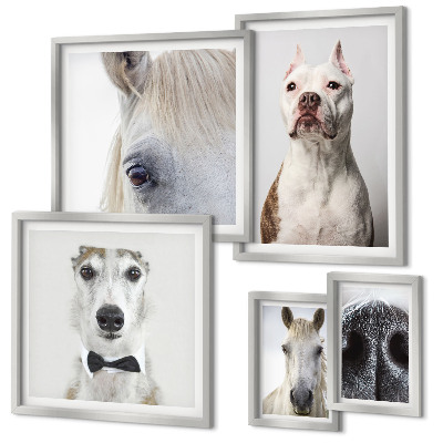 Polittico con cornice Ritratti di animali moderni
