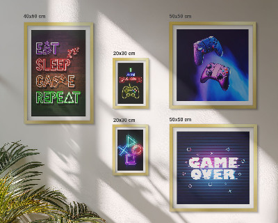 Set di quadri incorniciati temi neon per videogiochi