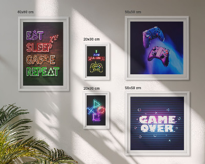 Set di quadri incorniciati temi neon per videogiochi