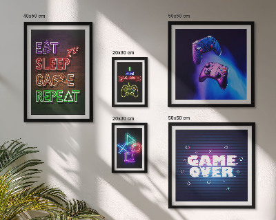 Set di quadri incorniciati temi neon per videogiochi