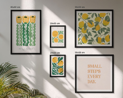 Set di 5 quadri Fiori agrumi slogan positivi