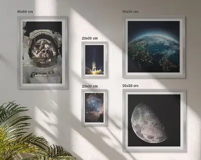 Set di quadri incorniciati con stampa di scoperte spaziali degli astronauti
