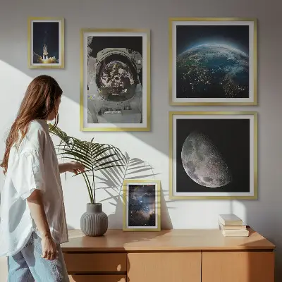 Set di quadri incorniciati con stampa di scoperte spaziali degli astronauti
