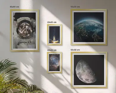 Set di quadri incorniciati con stampa di scoperte spaziali degli astronauti