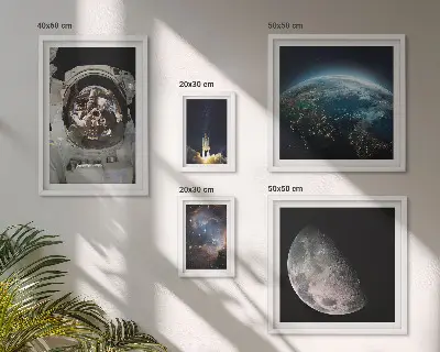 Set di quadri incorniciati con stampa di scoperte spaziali degli astronauti