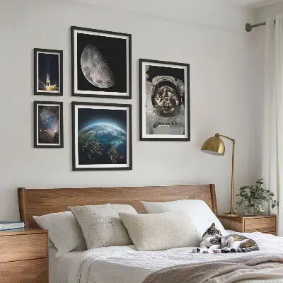 Set di quadri incorniciati con stampa di scoperte spaziali degli astronauti