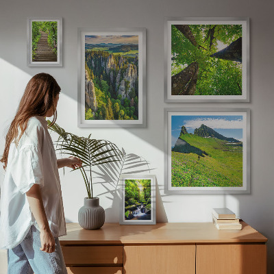Polittico con cornice Paesaggi verdi e sentieri naturalistici