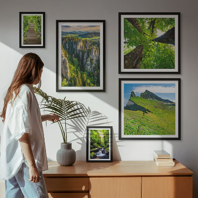Polittico con cornice Paesaggi verdi e sentieri naturalistici