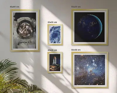 Scoperte spaziali degli astronauti polittico con cornice